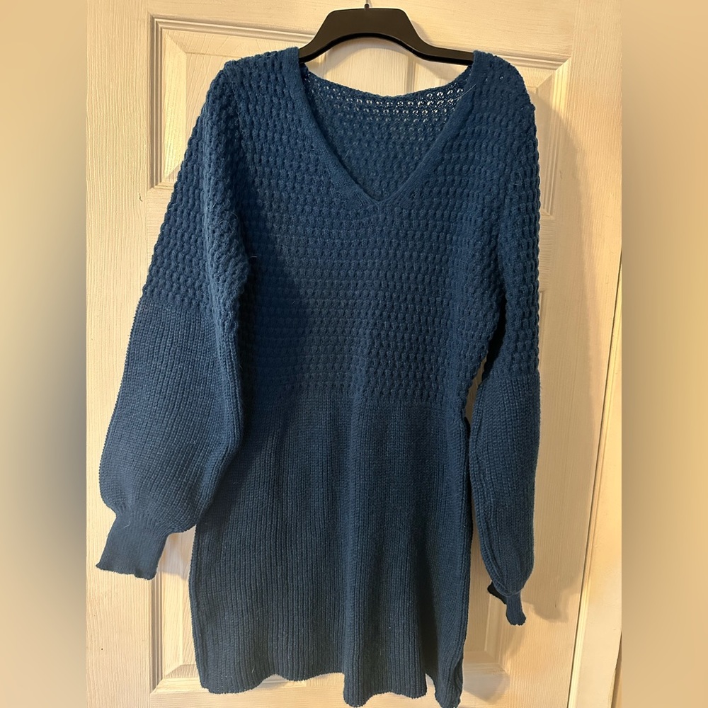 Cupshe Deep Blue Knit Sweater